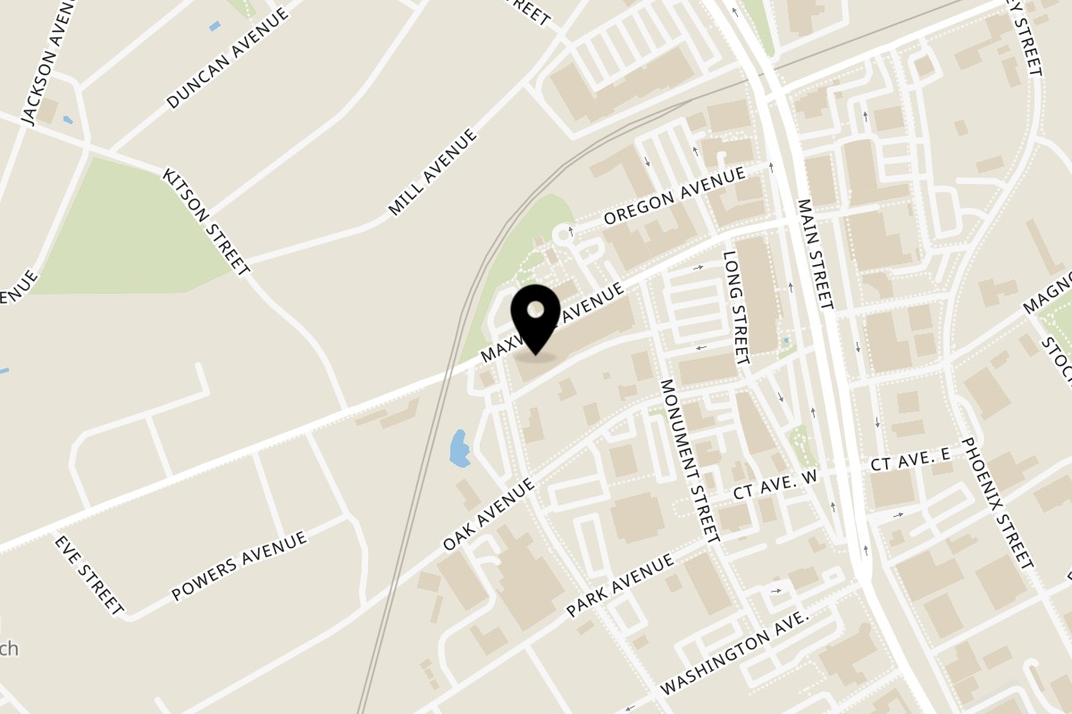 Map showing the location of The Mill House on 237 Maxwell Ave in Greenwood